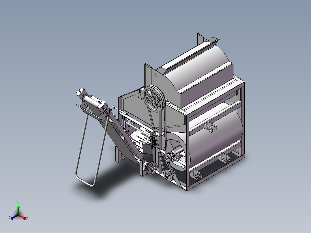 花生摘果机（全参数化设计）PROE正等轴测图