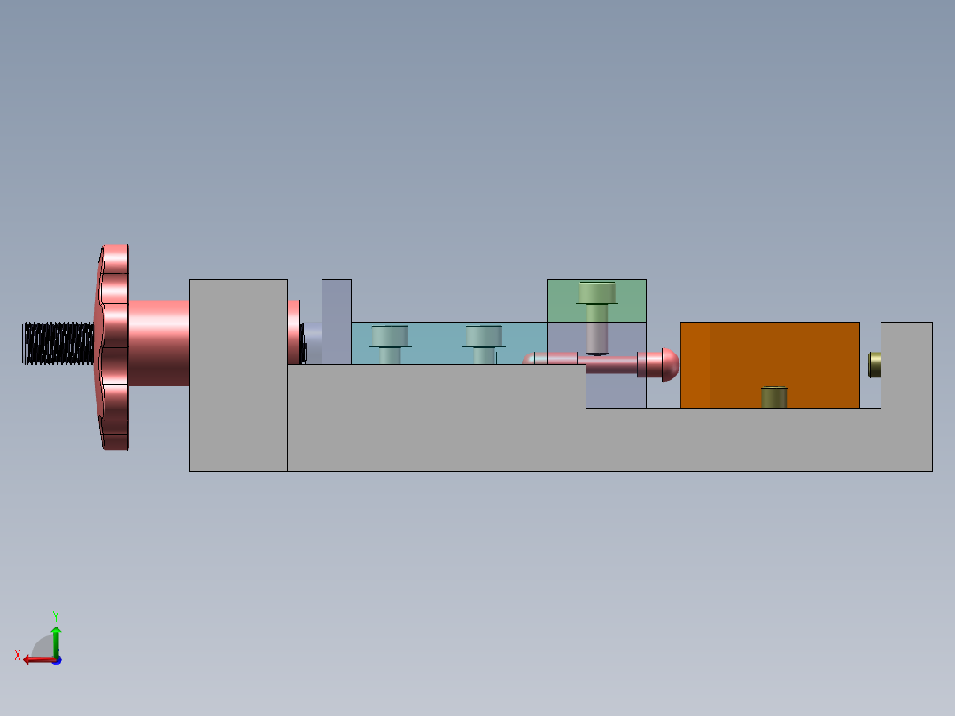 圆球压紧机构后视图