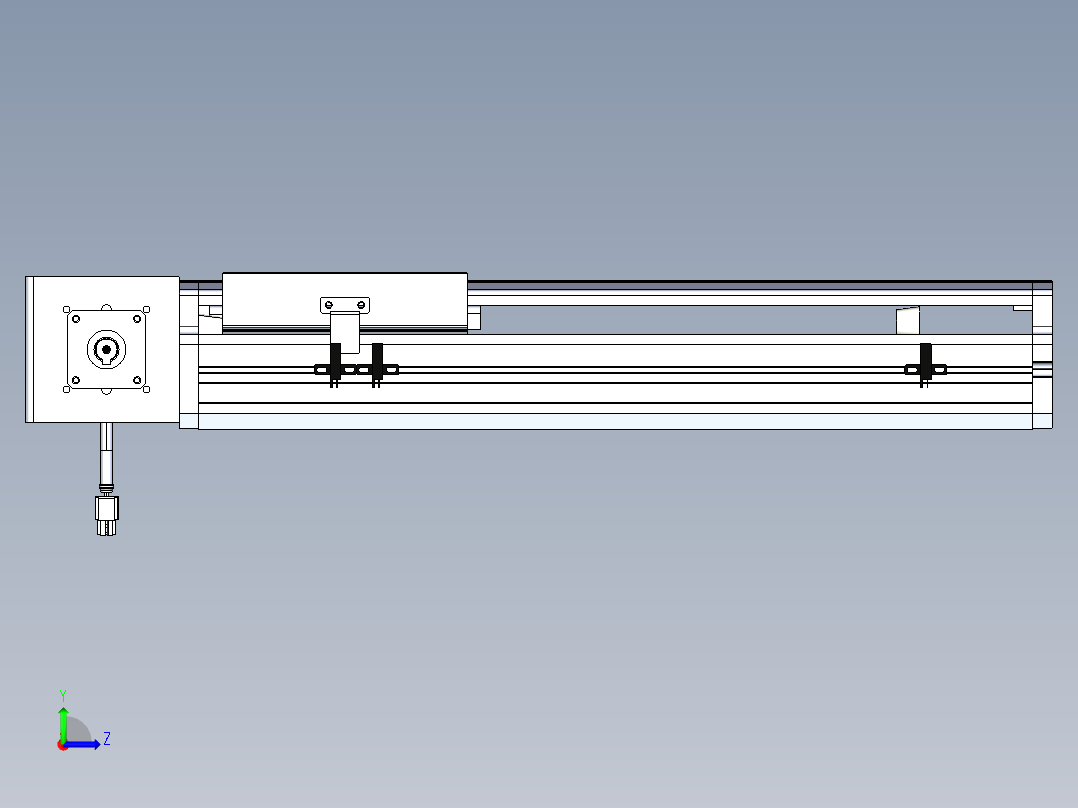 东锦同步带传动-直线滑台模组DH170B-L150-S250-BL-P400W-C3左视图
