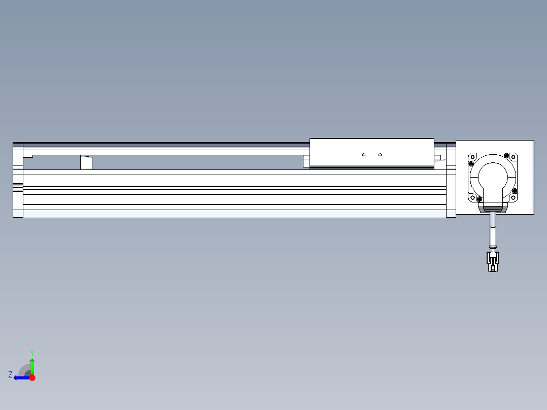 东锦同步带传动-直线滑台模组DH170B-L150-S250-BL-P400W-C3右视图