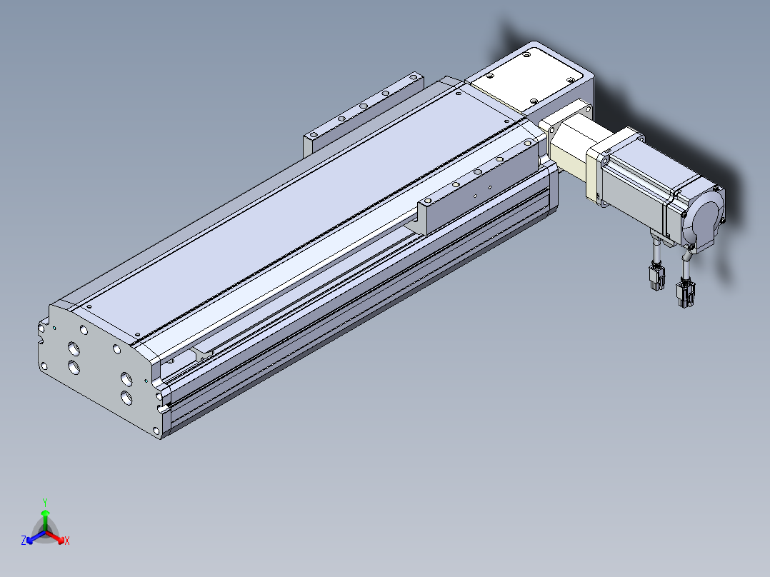 东锦同步带传动-直线滑台模组DH170B-L150-S250-BL-P400W-C3正等轴测图