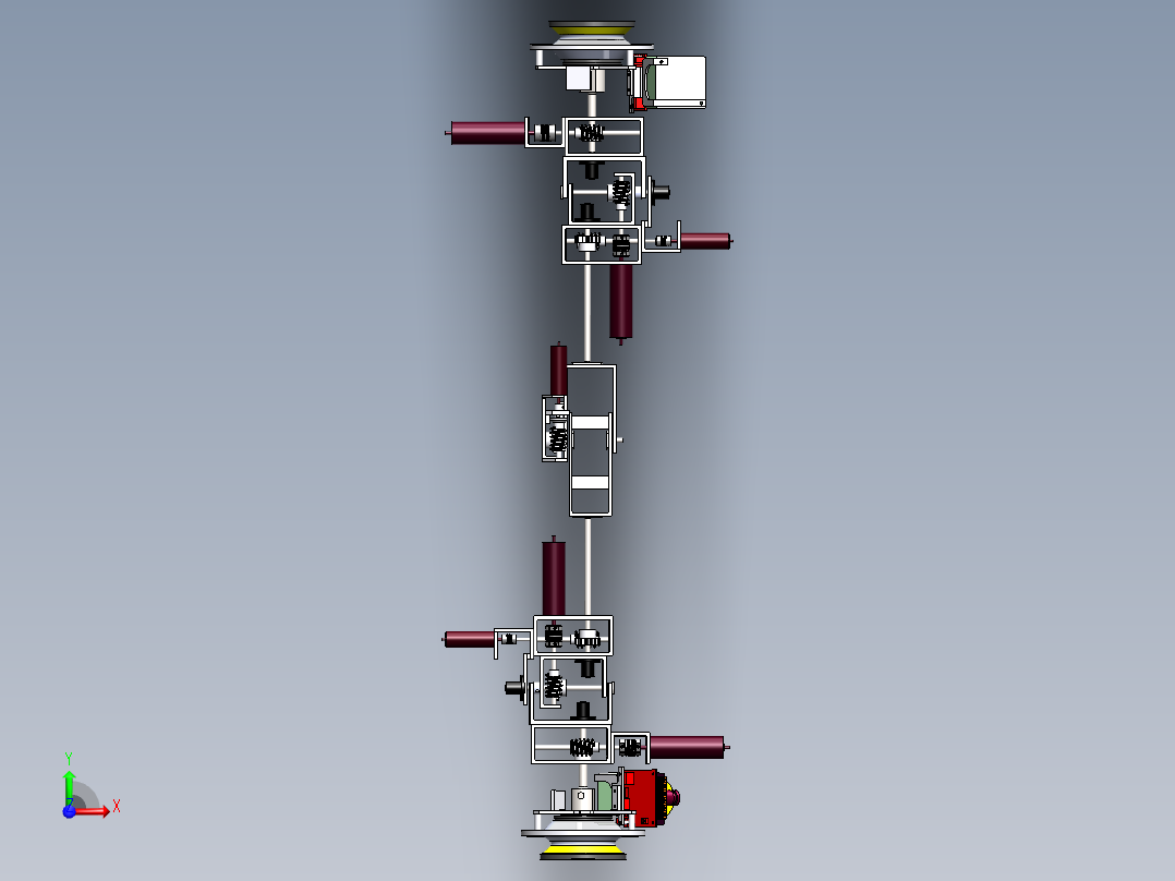 爬墙吸盘机器人三维建模图纸 SOLIDWORKS设计 单个sldprt文件前视图