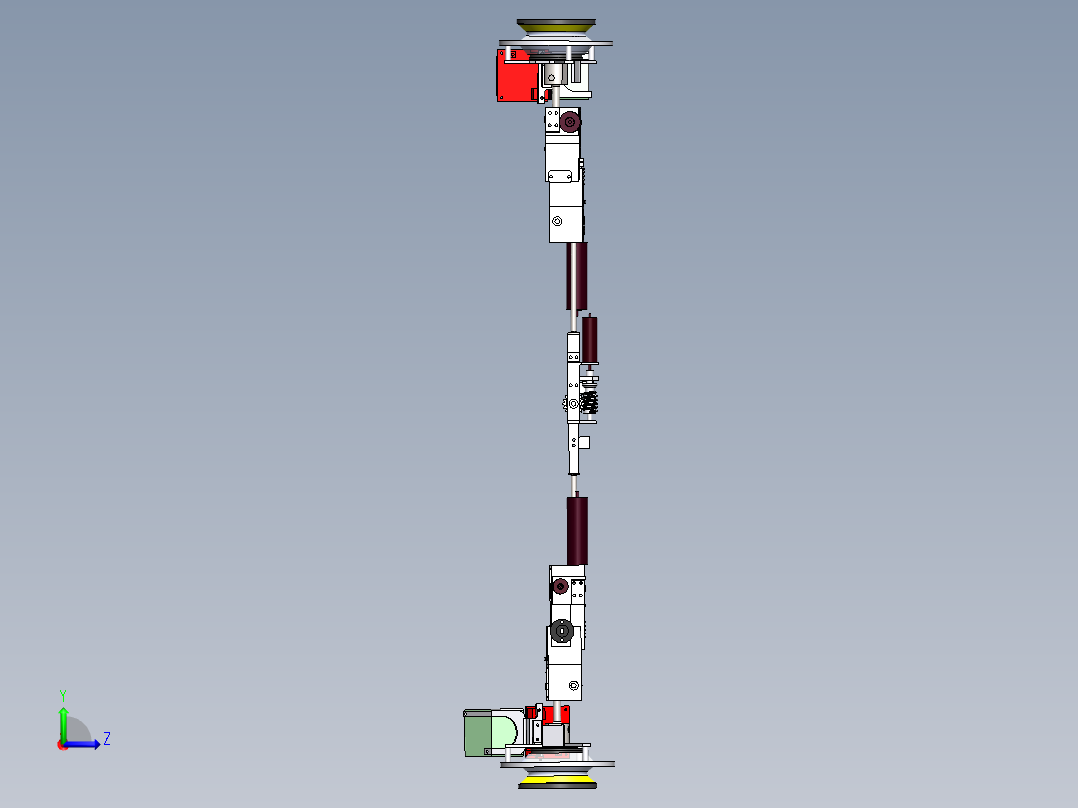 爬墙吸盘机器人三维建模图纸 SOLIDWORKS设计 单个sldprt文件左视图