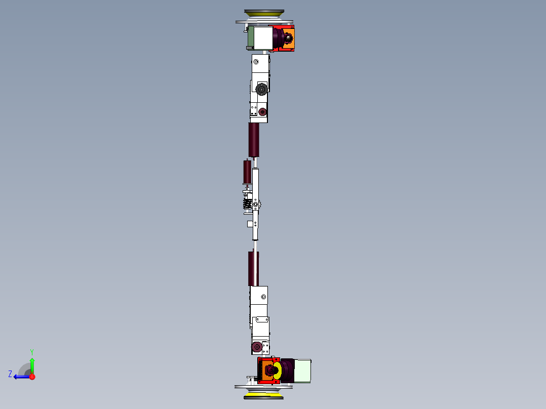 爬墙吸盘机器人三维建模图纸 SOLIDWORKS设计 单个sldprt文件右视图