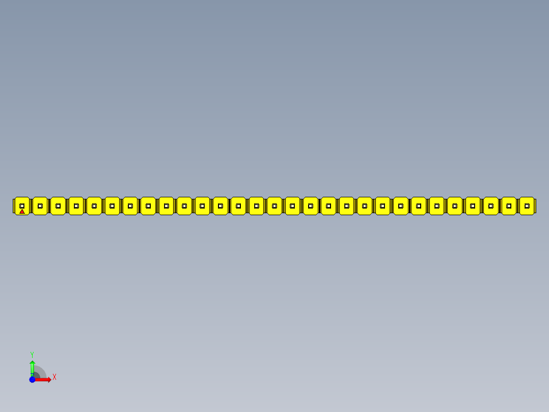 彩色公头100mil（2.54mm）系列-DS1021_yellow_1x29p_100mil_Type1_rev1.0前视图