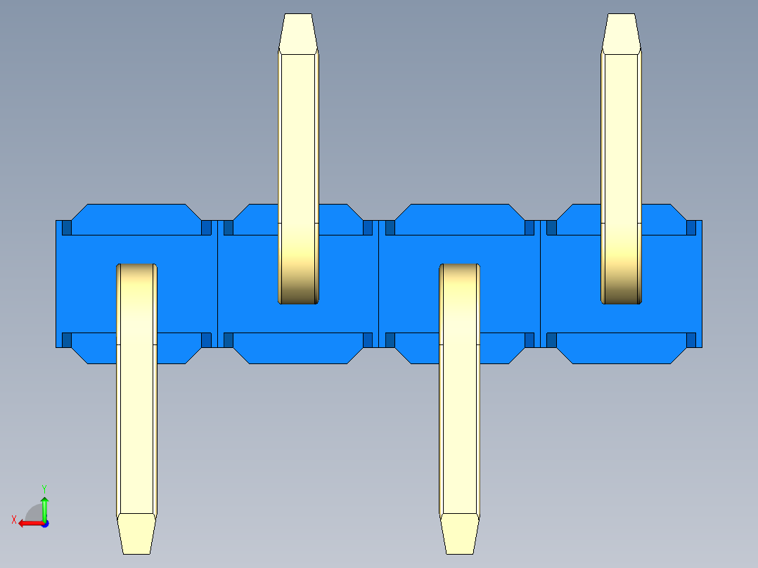 彩色公排针 100mil 2.54mm 系列-DS1022_blue_04p_100mil_Type_SMT_R1_rev1.0后视图