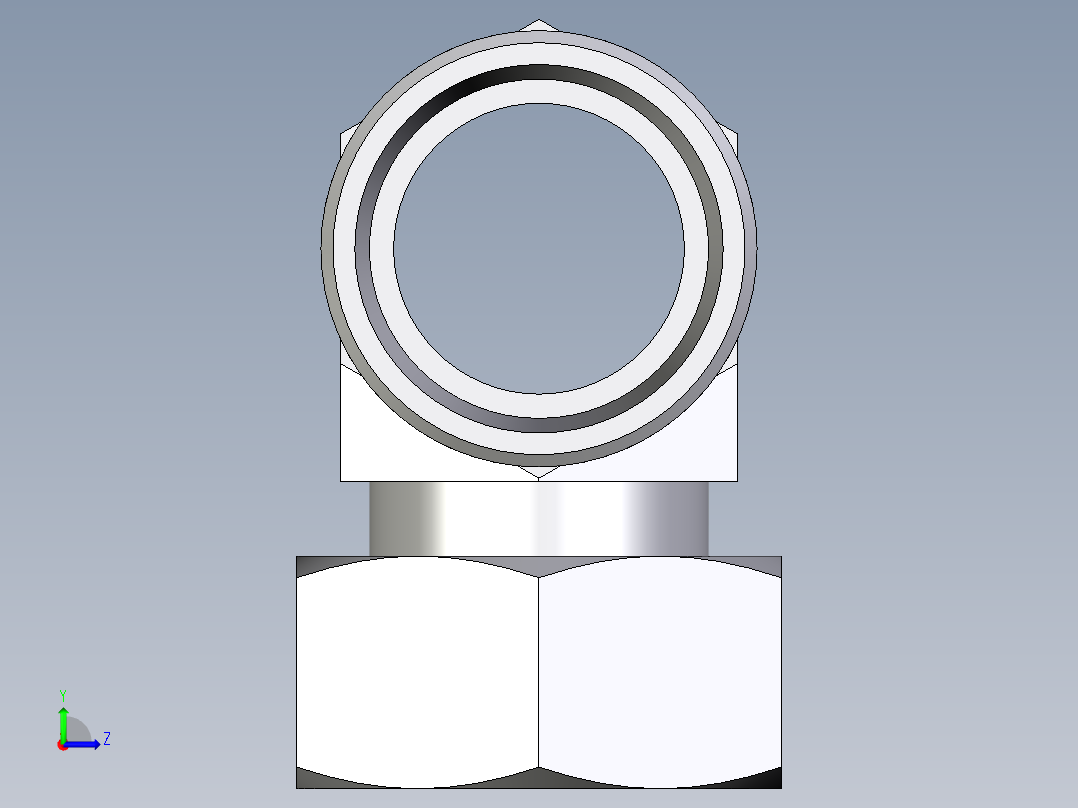 卡套式工业通用硬管接头EO_Standpipe_branch_tee_EVT35LOMD71左视图