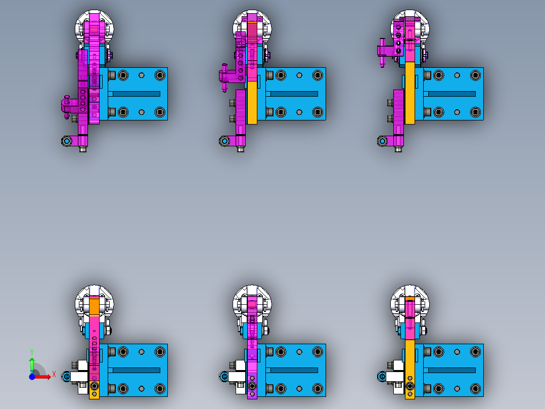 夹具气缸加紧单元标准样式前视图