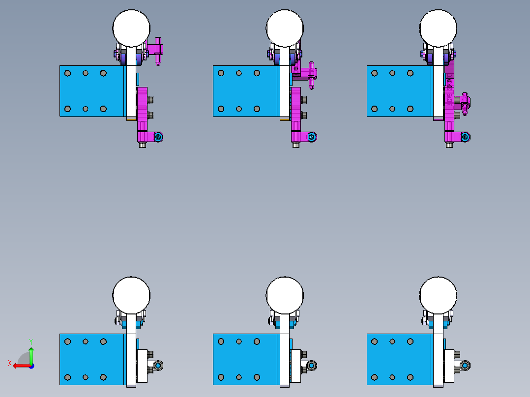 夹具气缸加紧单元标准样式后视图