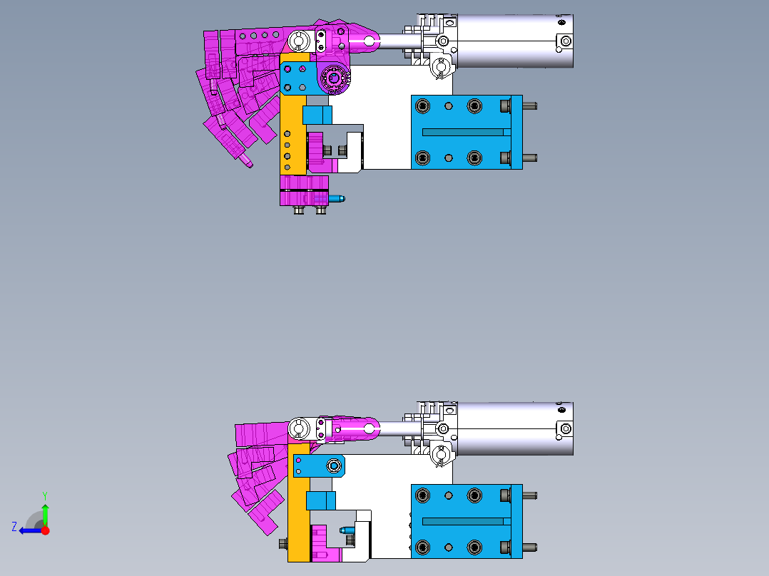 夹具气缸加紧单元标准样式右视图