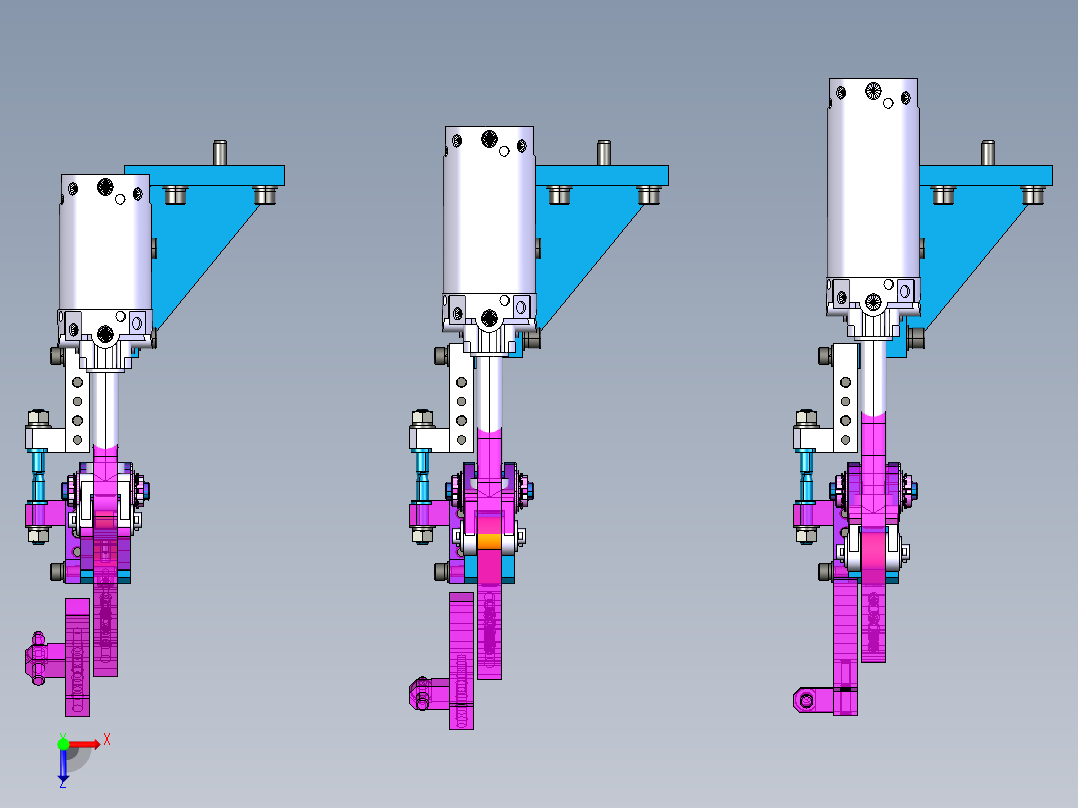夹具气缸加紧单元标准样式俯视图