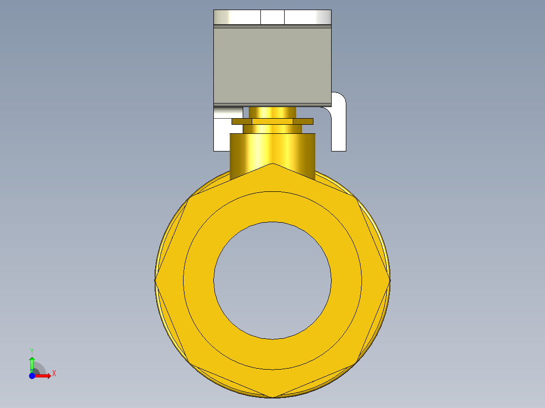 管道手动球阀-水管开关阀-手动阀门DN25手动铜球阀前视图
