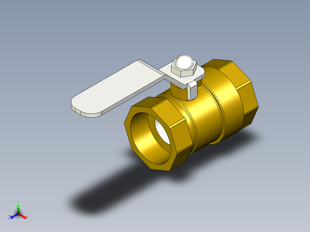 管道手动球阀-水管开关阀-手动阀门DN25手动铜球阀正等轴测图