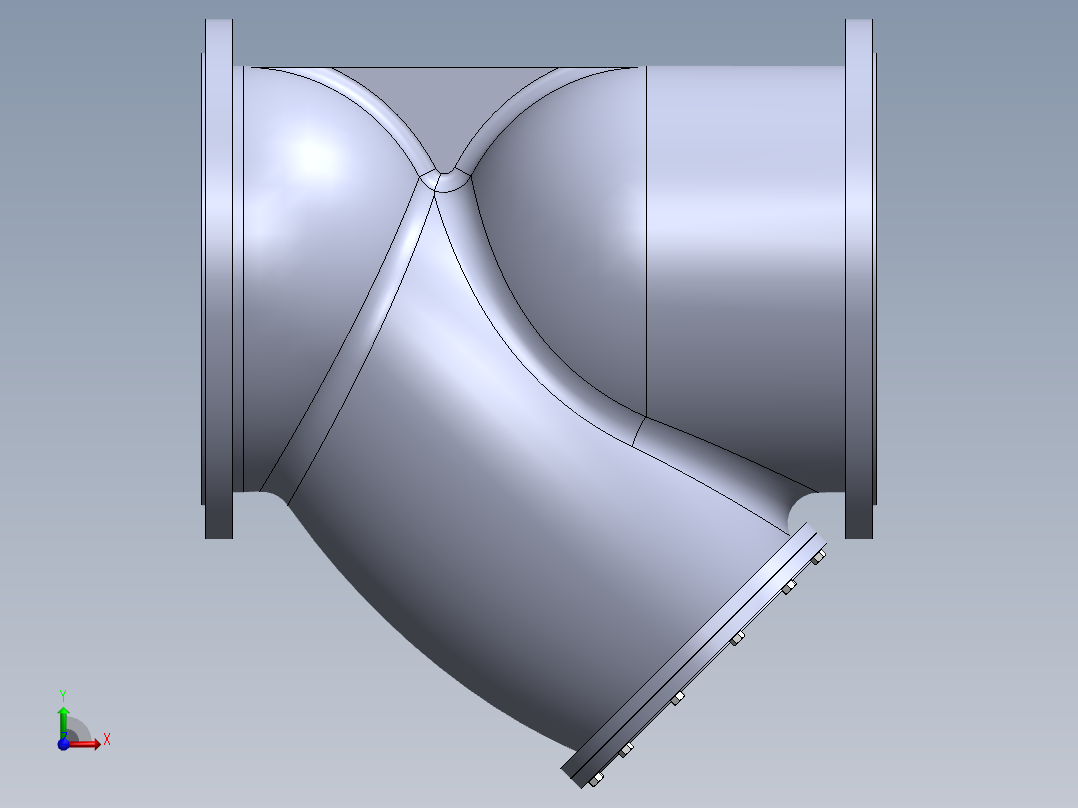 法兰Y型过滤器-304 DN50-DN600前视图