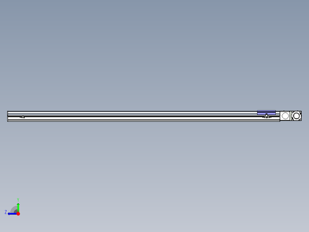 同步带滑台-半封闭B17H-L50-S2100-L-P75-D3右视图