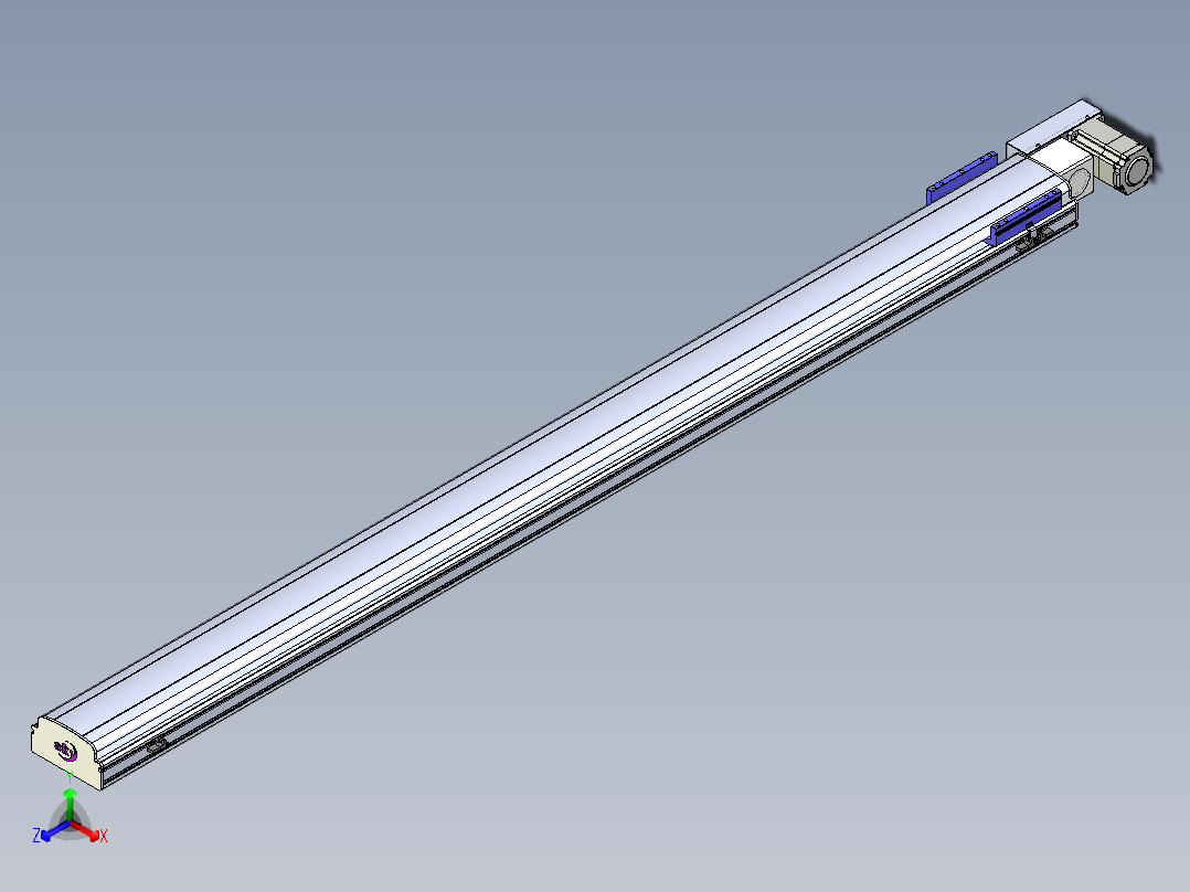 同步带滑台-半封闭B17H-L50-S2100-L-P75-D3正等轴测图