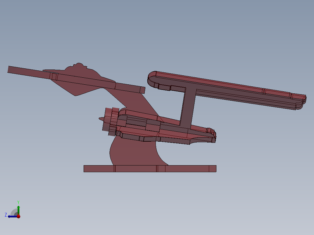 激光下料拼图星际战舰图CAD-SOLIDWORKS 2016, STEP _ IGES右视图