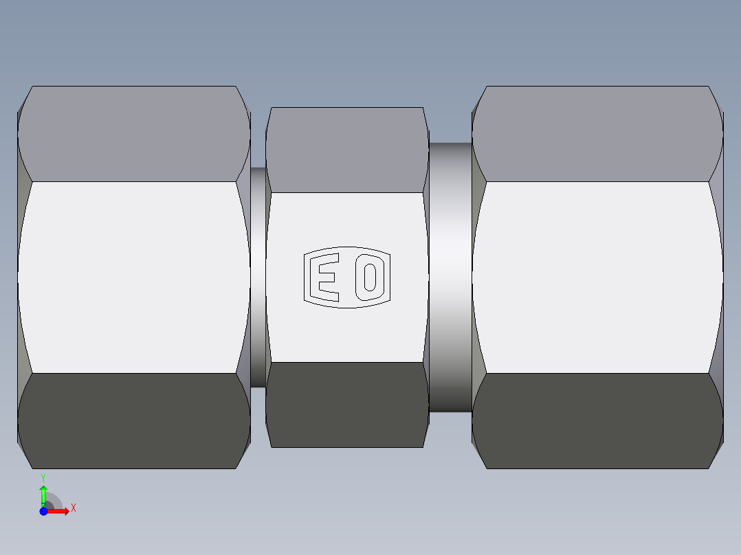 卡套式工业通用硬管接头EO_Distance_piece_adapter_DA14S71前视图