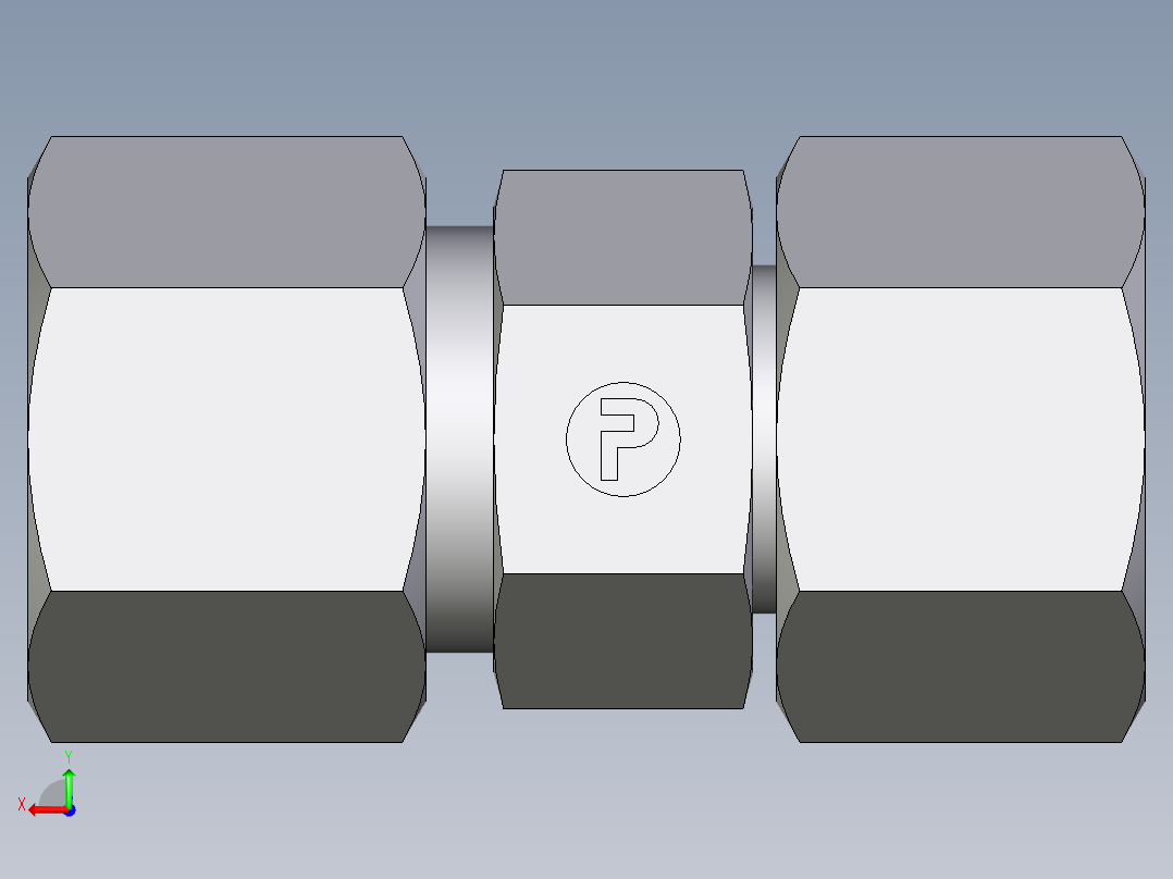 卡套式工业通用硬管接头EO_Distance_piece_adapter_DA14S71后视图