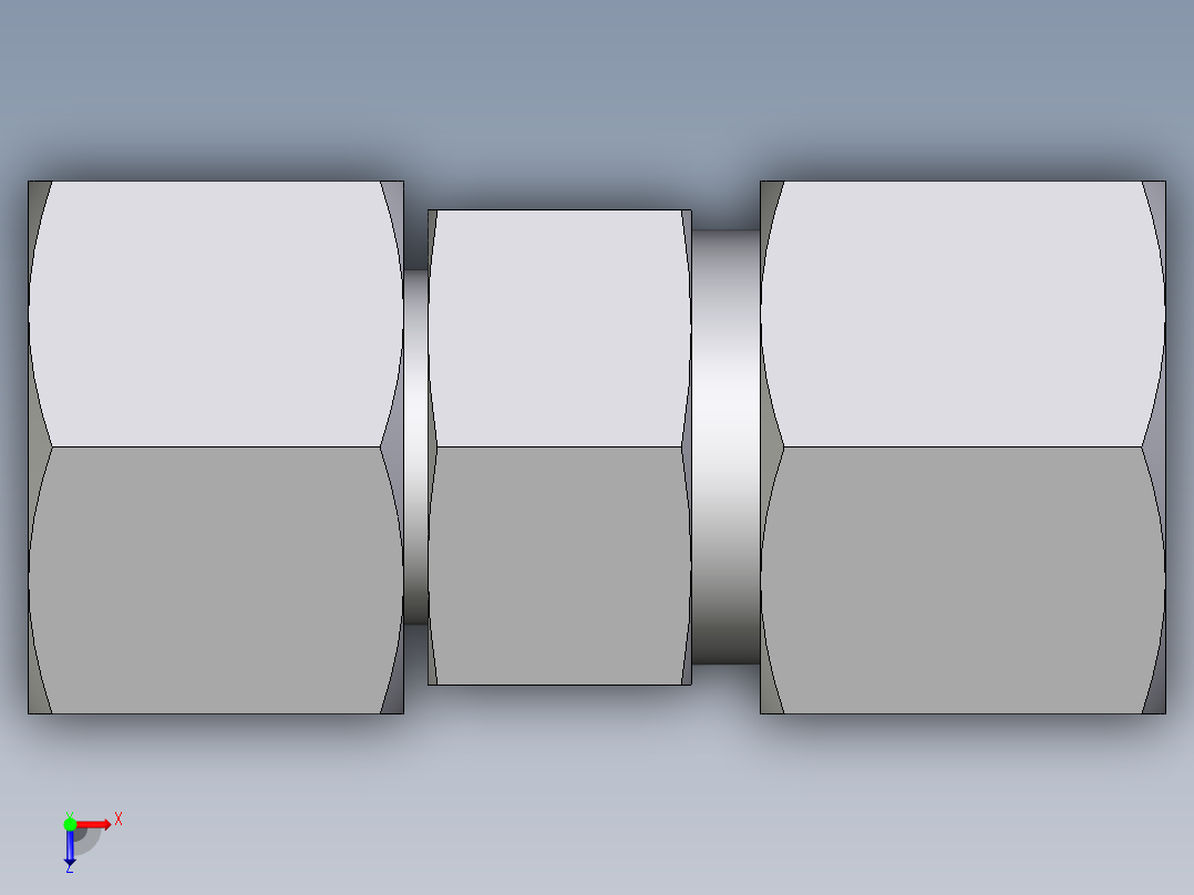 卡套式工业通用硬管接头EO_Distance_piece_adapter_DA14S71俯视图