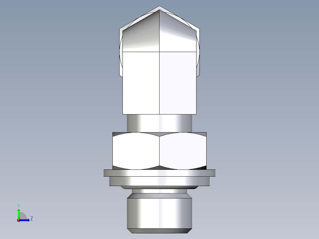 卡套式工业通用硬管接头EO_Adjustable_Locknut_elbow_WEE06ZLLRCF左视图