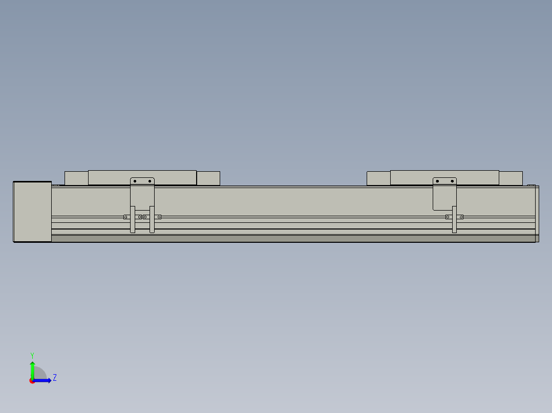 直线模组LHC17-S400-R设计图纸左视图