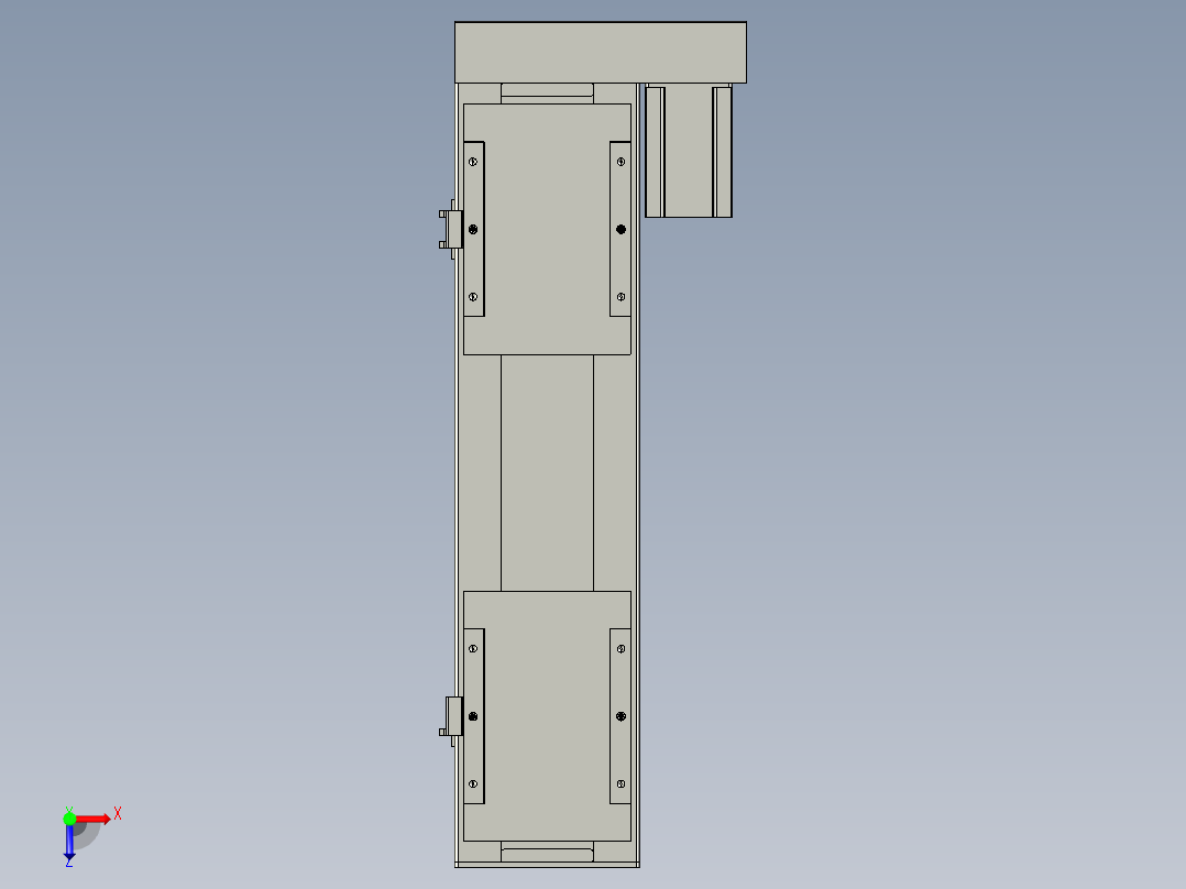 直线模组LHC17-S400-R设计图纸俯视图