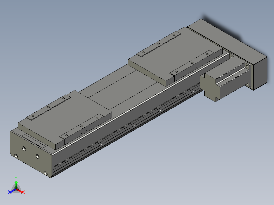 直线模组LHC17-S400-R设计图纸正等轴测图