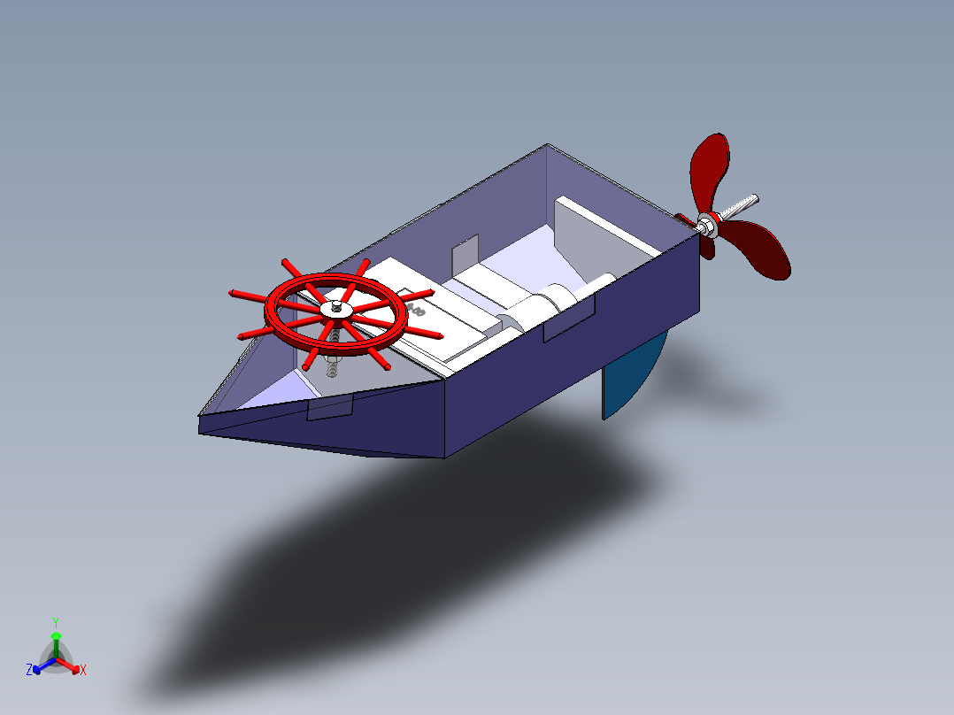 电动小船正等轴测图