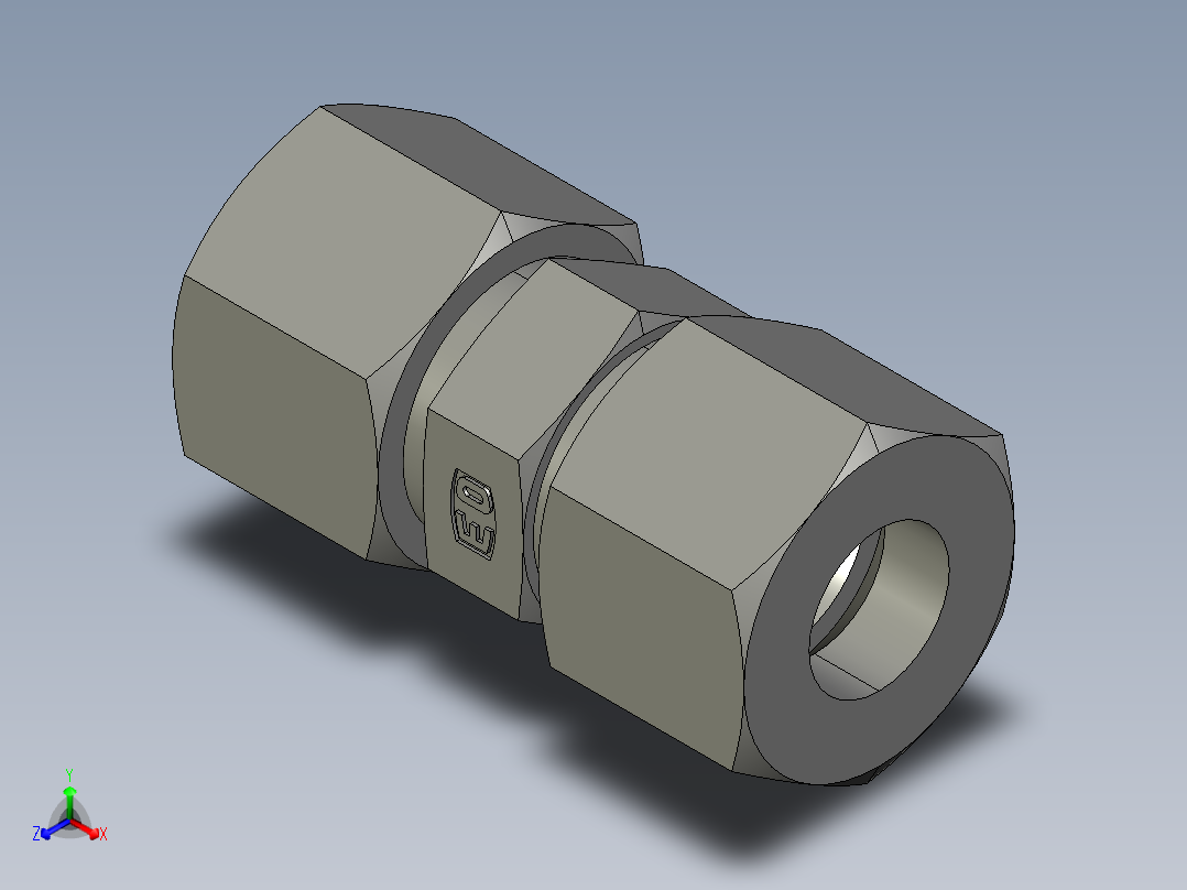 卡套式工业通用硬管接头EO Union G14SCF正等轴测图