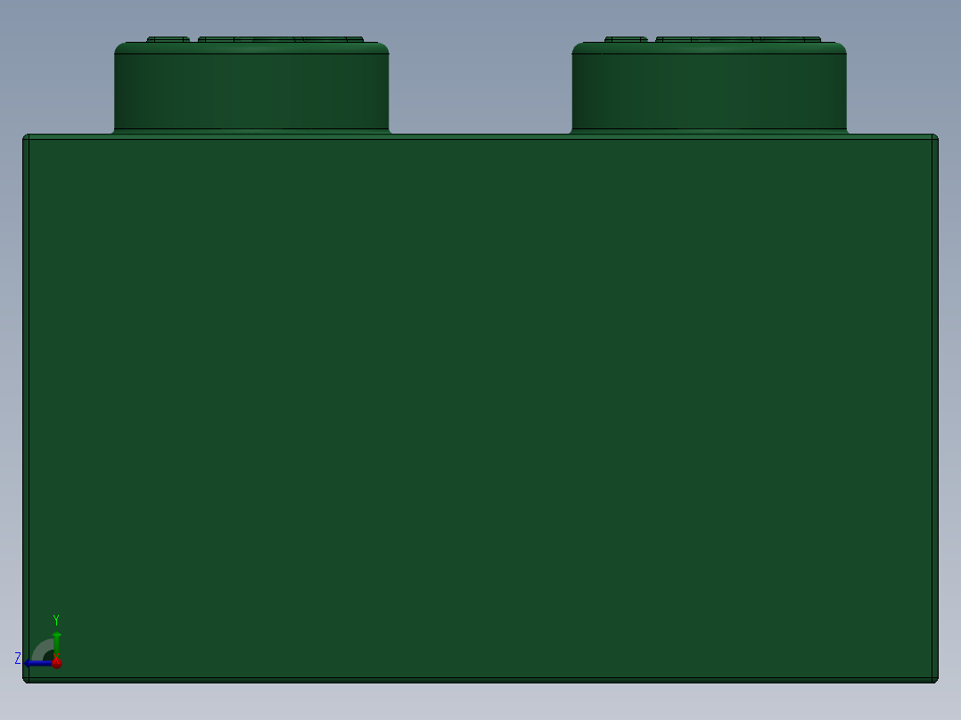 乐高套装 4421基本积木-4181135 - 2456 - 44237 Dark Green Brick 2 x 6.SLDPRT右视图