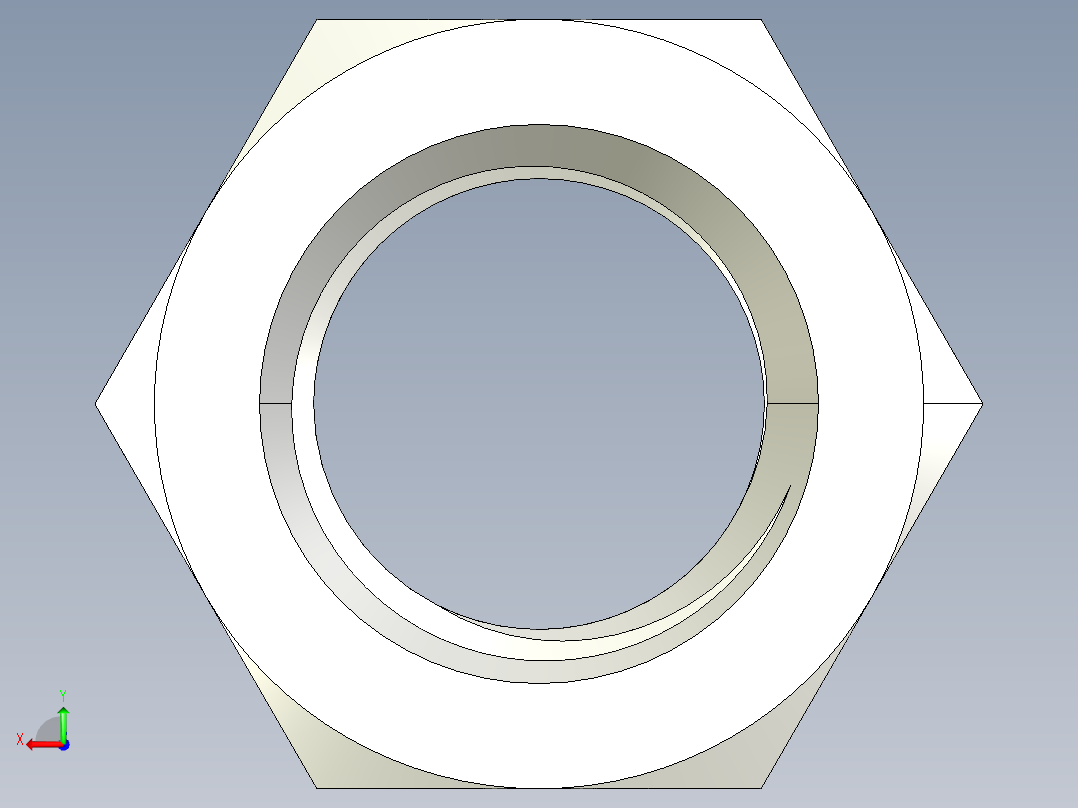 DIN 934 螺母-M22 Nut.STEP后视图