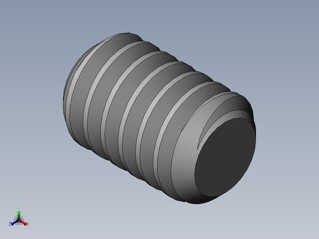 DIN 913-ISO 4026 固定螺钉-M2 L=3.SLDPRT正等轴测图