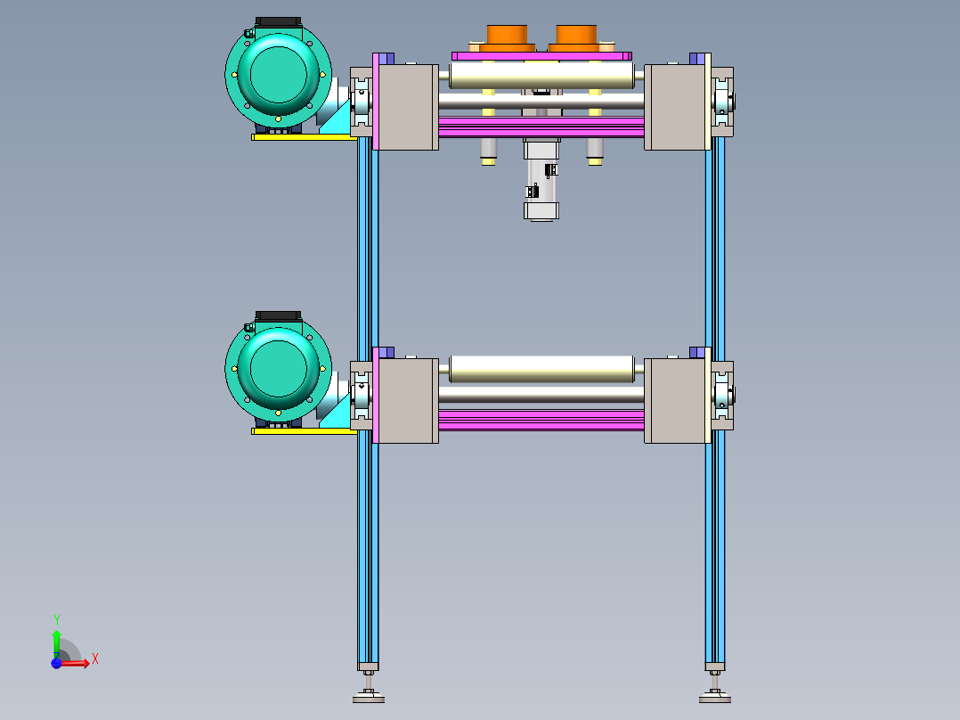 双层倍数链输送机sw18可编辑前视图
