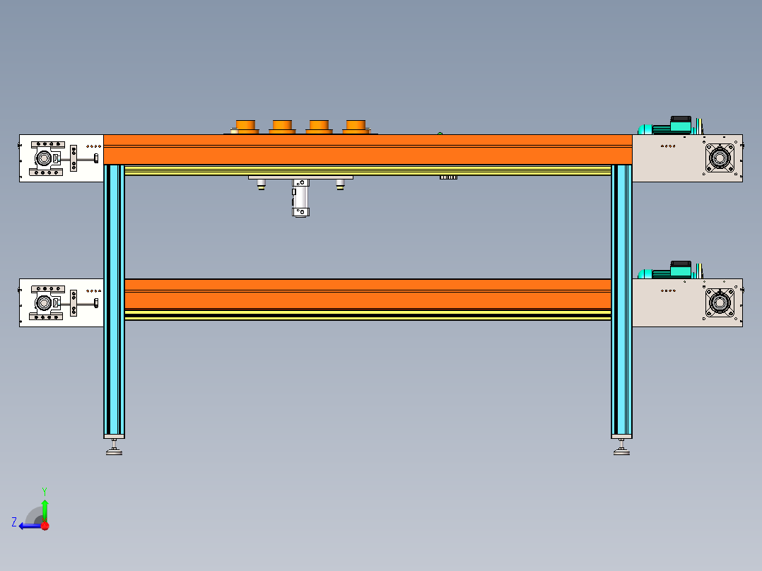 双层倍数链输送机sw18可编辑右视图