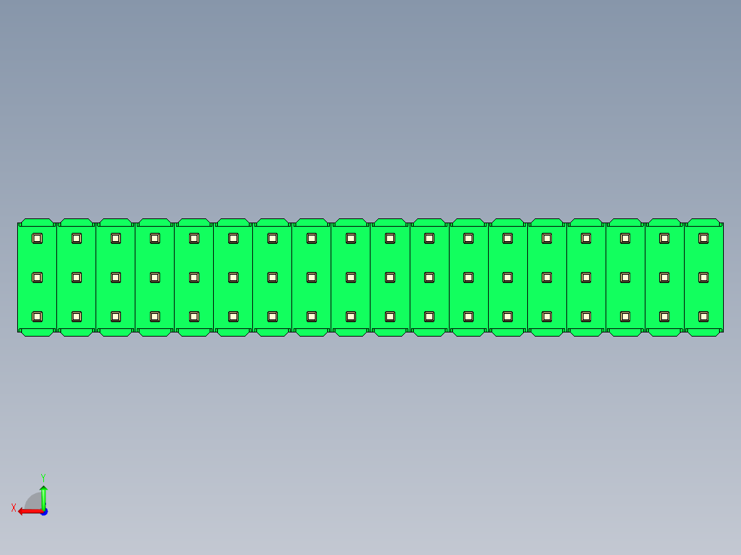 彩色公头100mil（2.54mm）系列-DS1021_green_3x18p_100mil_Type19_rev1.0后视图