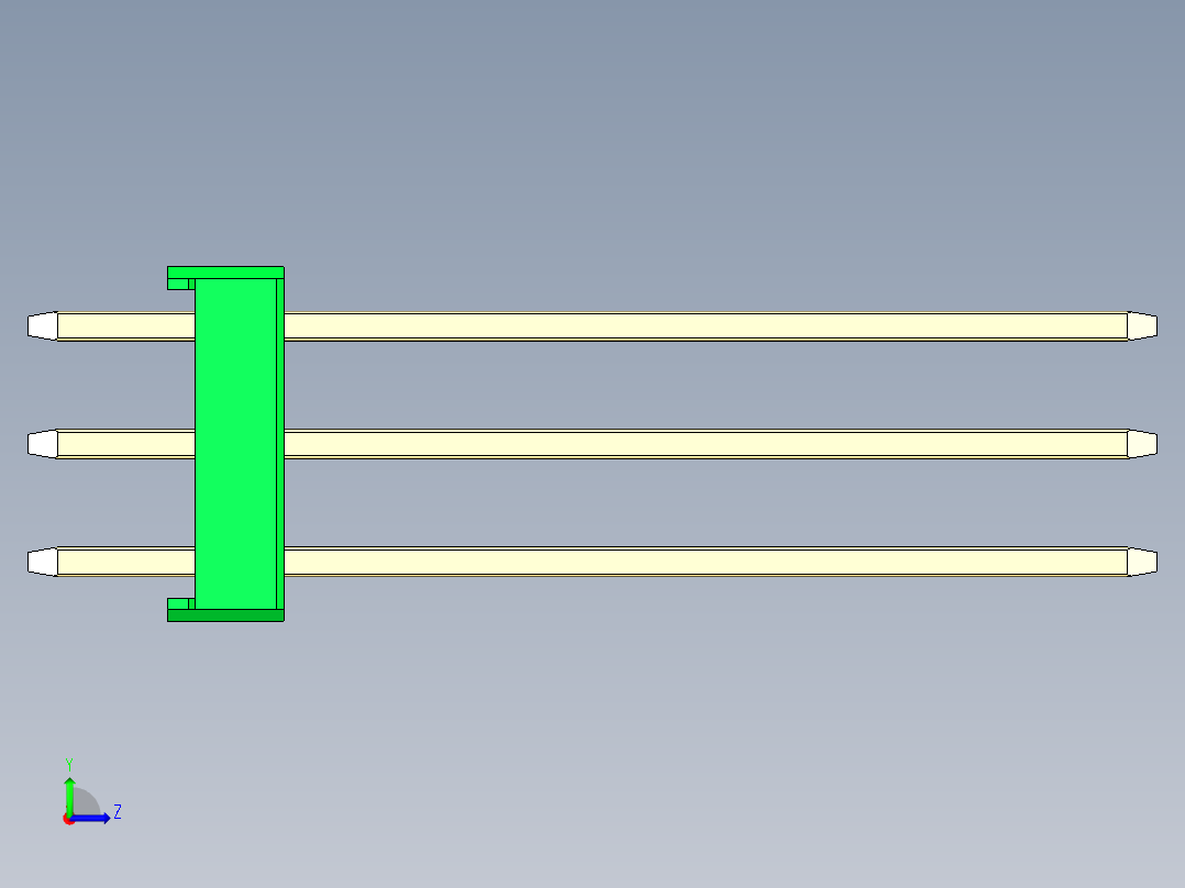 彩色公头100mil（2.54mm）系列-DS1021_green_3x18p_100mil_Type19_rev1.0左视图