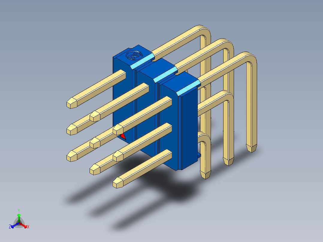 彩色公排针 100mil 2.54mm 系列-DS1022_blue_3x03p_100mil_TypeD_rev1.0