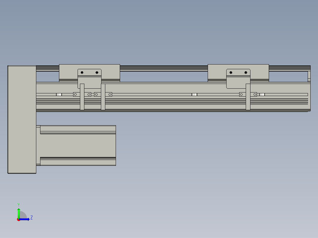 直线模组LHAT10-CA-S200-D-C3设计图纸左视图