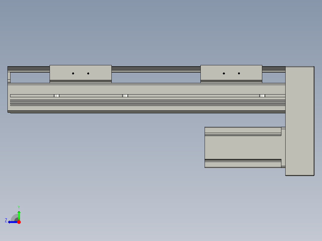 直线模组LHAT10-CA-S200-D-C3设计图纸右视图