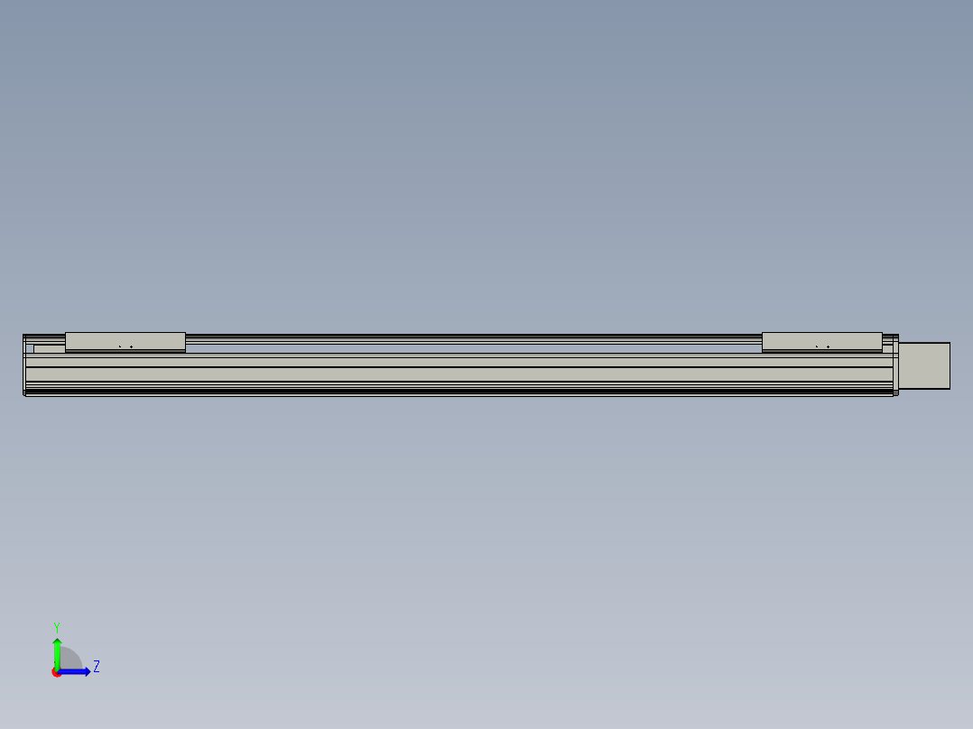 直线模组LHB21-L40-S1300-L(B)设计图纸左视图