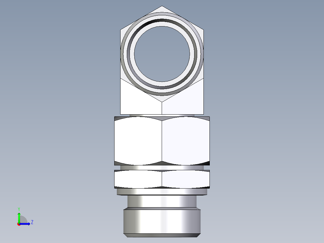 卡套式工业通用硬管接头EO_Assembled_adjustable_standpipe_branch_tee_EVT28LROMD71左视图