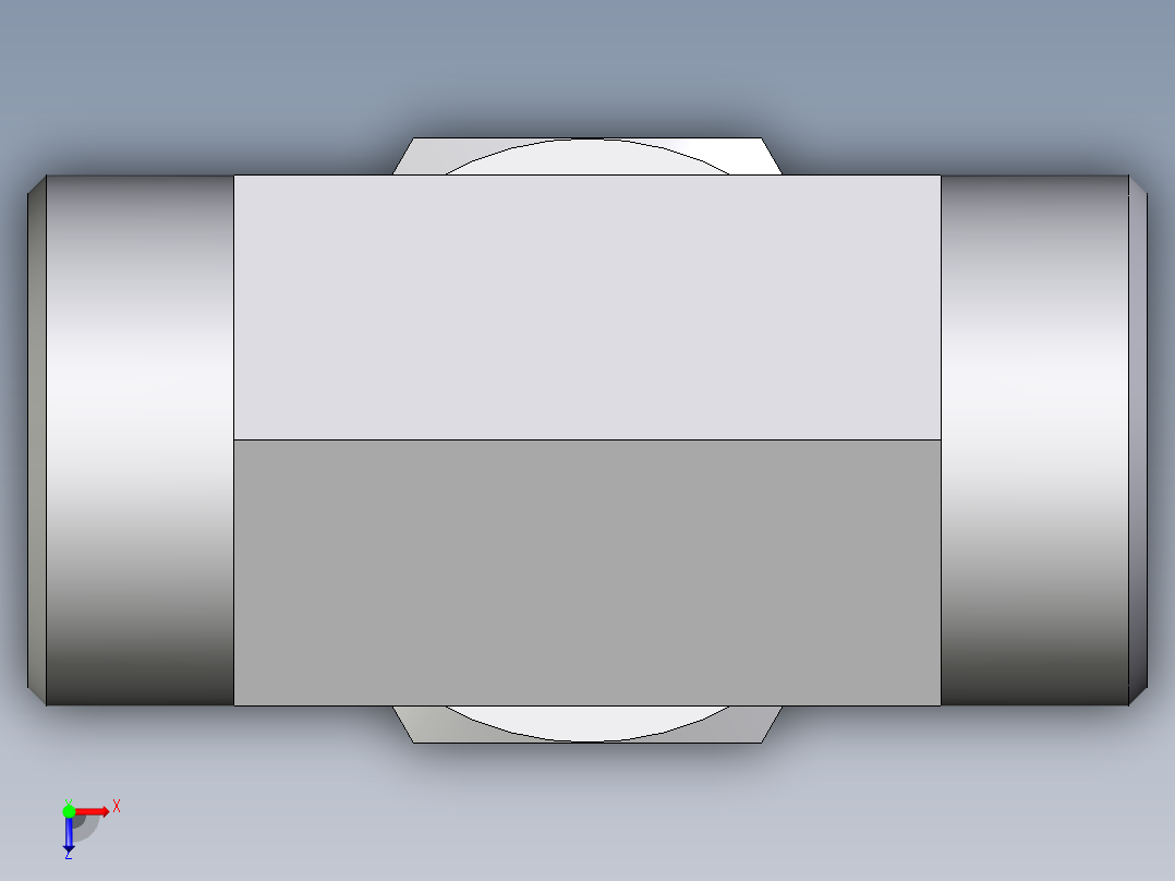 卡套式工业通用硬管接头EO_Assembled_adjustable_standpipe_branch_tee_EVT28LROMD71俯视图