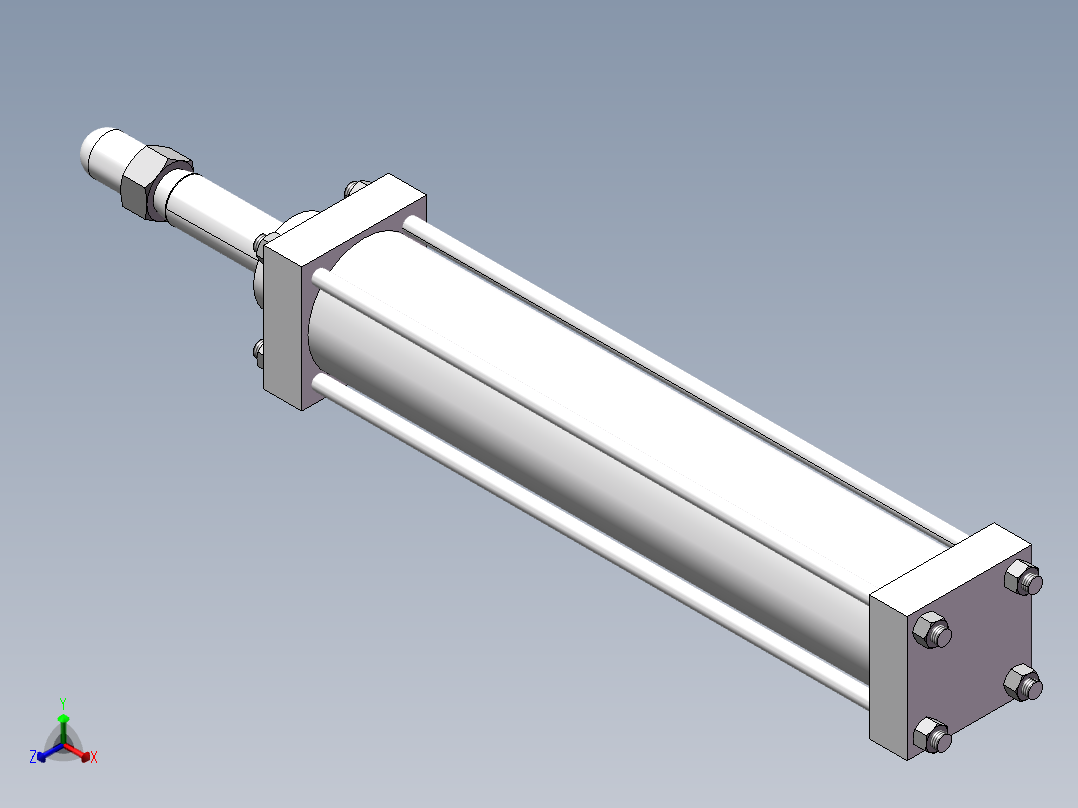 液压缸模型正等轴测图