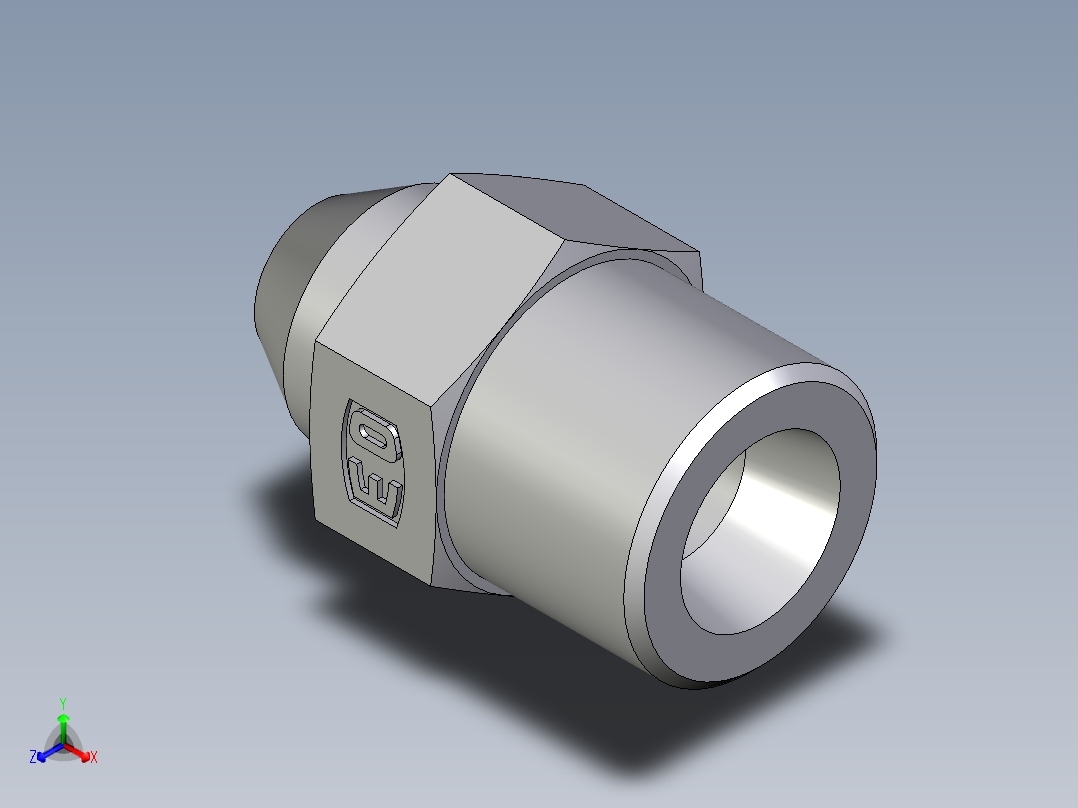 卡套式工业通用硬管接头EO_Weld_connector_AS08S71X正等轴测图