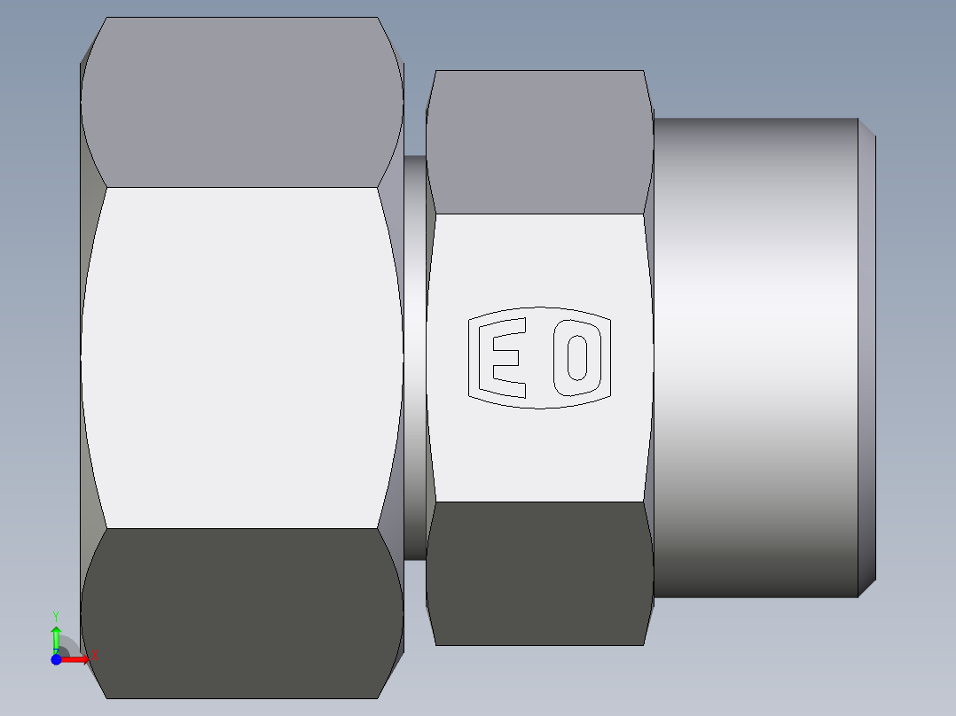 卡套式工业通用硬管接头EO_Distance_piece_adapter_DA18LOMDCF前视图