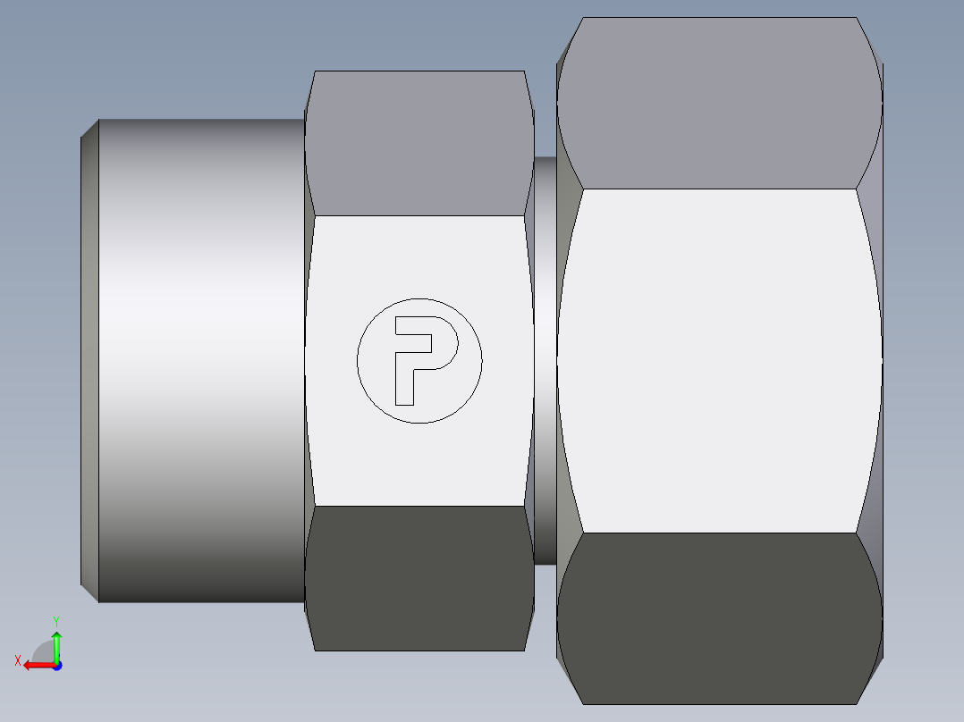 卡套式工业通用硬管接头EO_Distance_piece_adapter_DA18LOMDCF后视图