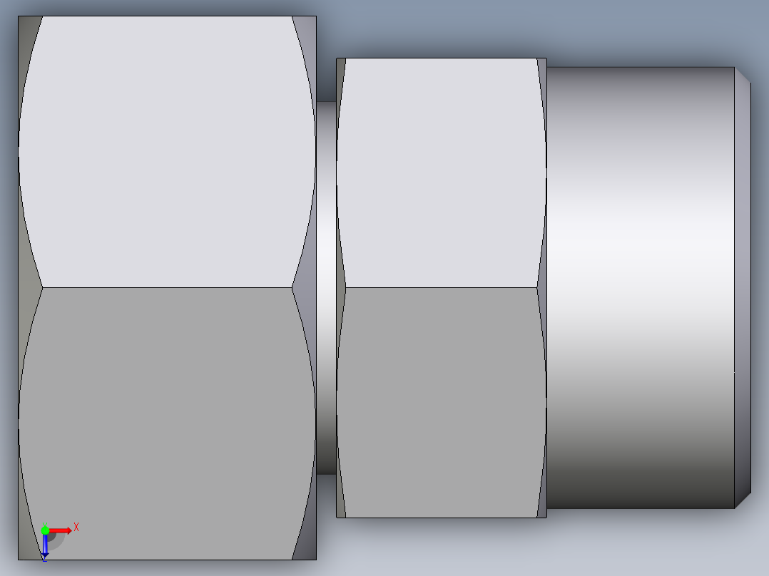 卡套式工业通用硬管接头EO_Distance_piece_adapter_DA18LOMDCF俯视图