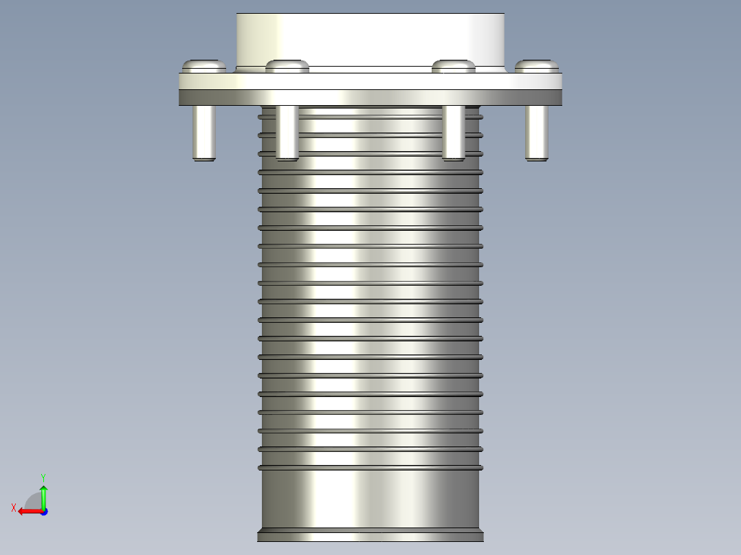 過瀘器(籃型)FRB+C-3D多系列多零件图纸模型后视图