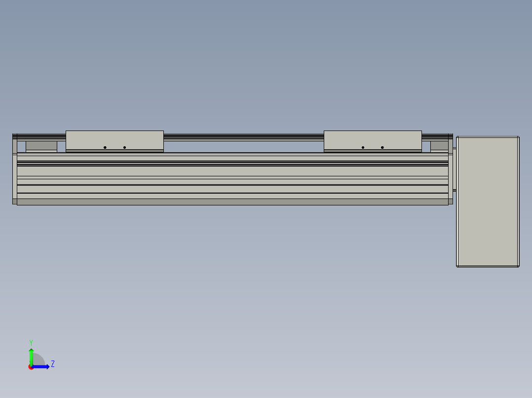 直线模组WG-LHB12-S250-LD设计图纸左视图